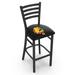 L004 - 25 Black Wrinkle Ferris State Stationary Counter Stool with Ladder Style Back by Holland Bar Stool Co.