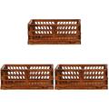 3pcs Dollhouse Crate Miniature Wooden Crate Dollhouse Fruit Basket Miniature Storage Box