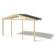 Avant-toit en bois 4x3m pour le chalet de jardin 4m, couleur naturel - Naturel