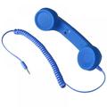 Vintage Retro 3.5mm Telephone Handset Cell Phone Receiver Mic Microphone Speaker for iPhone iPad Mobile Phones Cellphone Smartphone (Royal blue)