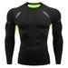 WUWUQF Long Sleeve Tee Shirts for Men Mens Fitness Running Sports T Shirt Muscle Athletic Gym Compression Clothes Clothing Green