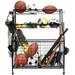 Garage Sports Equipment Organizer Ball Storage Rack Ball Storage Garage Garage Organizer Rolling Sports Ball Storage Cart Black Steel