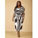 Plus Size Printed Maxi Bodycon Dress