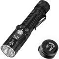 WAGEE S21 Rechargeable EDC Flashlight Super Bright 3000 Lumens Search Flashlight High Lumens Handheld Flashlight with Mechanical Twist Switch for Camping Hiking Outdoorsï¼ˆBlackï¼‰