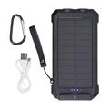 Portable Solar Power Bank 30000mAh Blue Solar Power Bank with LED Camping Flashlight for Outdoor Hiking