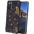 Golden-Butterfly-Black-Gold-Floral-Print-Flowers-Butterflies-Impact-Resistant-47 phone case for Samsung Galaxy S20 for Women Men Gifts Soft silicone Style Shockproof - Golden-Butterfly-Black-Gold-Flor