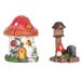 2pcs Mushroom Fairy Garden House Waterproof Vivid Colorfast Mushroom House Decor Mailbox Statues for Lawn Flower Pots