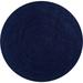 All Natural Soft Jute Braided Hand-Woven Rug Natural Navy Blue 3 Round