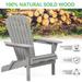 HQZX Foldable Wood Adirondack Chair Set of 2 Outdoor Accent Lounge Chair for Patio Gray