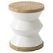 MOWENTA Concrete Side Table White Outdoor Side Table for Patio 14 Outdoor Accent Table Patio Side Table End Table Ceramic Side Table Garden Stool Log Table