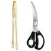 Scissors Tweezers Kitchen Sets Kitchen Scissor Korean Tongs Stainless Steel Grill Tongs Food Cooking Abs Stainless Steel