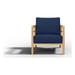 Daniele Teak Deep Seating Outdoor Club Chair with Navy Cushion