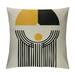 CANFLASHION Pillow Covers Yellow Abstract Patterns Mid Century Modern Simple Geometric Circle Black Stripe and Gold Throw Pillows Decorative Home Decor Couch Sofa Bedroom Outdoor