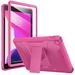 Soke Case for iPad 9th/8th/7th Generation 10.2-Inch (2021/2020/2019 Release) with Built-in Screen Protector and Kickstand Rugged Full Body Protective Cover for Apple iPad 10.2 Inch - Hot Pink