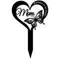 Memorial Grave Markers Heart Memorial Plaque Stake Sympathy Grave Plaque Stake Cemetery Garden Stake Memorial Metal Grave Stake Decoration for Mom Dad Cemetery Outdoors Yard