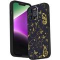 Golden-Butterfly-Black-Gold-Floral-Print-Flowers-Butterflies-Impact-Resistant-49 phone case for iPhone 15 Pro for Women Men Gifts Soft silicone Style Shockproof - Golden-Butterfly-Black-Gold-Floral-Pr