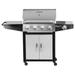 LeCeleBee Outdoor Propane Gas Grill 4-Burner Gas Grill with Side Burner Liquid Propane Gas Grill BBQ Gas Grill Stainless Steel Gas Grill Silver Black