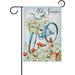 Hyjoy Watercolor Blue Bicycle Flowers Hello Summer Garden Flag 28 x 40 Outdoor Vertical Double Sided Yard Flags Seasonal Holiday Decorative House Flag for Garden Decor Party Housewarming Gift Hostess