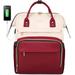 Lovevook Laptop Backpack for Women 15.6 Business Computer Bag Teacher Nurse Backpack Purse Larger Waterproof Travel Bag College Backpack (White-Wine Red)