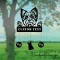 Handmadetneonsign Custom Metal Yorkshire Dog Wind Chime Personalized Metal Yorkshire Garden Decor