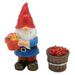 2pcs Garden Gnome Good Luck Blessings Holding Flower Gnome Colorfast Gnomes Lawn Ornaments Barrel Statue for Backyard