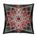 ARISTURING Sri Yantra Sacred Geometry with Red White Spiral Swirl Throw Pillow Multicolor