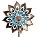 84 inch Metal Wind Spinner Bronze Flower Shape Wind Spinner with Stable Stake Windmill for Outdoor Yard Garden