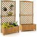 2 Pcs Planter Raised Bed with Trellis 71 Wooden Garden Bed High Trellis for Plant Flower Climbing Pot Hanging Indoor & Outdoor Planter Box for Yard Garden Balcony