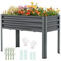 MOPHOTO Raised Garden Bed with Legs 46Ã—24Ã—32in Metal Galvanized Elevated Raised Planter Box Standing Growing Bed Herb Planter for Gardening Backyard Patio Balcony