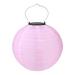 Dopebox 8 Inch Waterproof Solar Powered Lanterns Outdoor/Indoor Hanging Solar Santerns Chinese Nylon Hanging Lanterns LED Garden Decorative Light Outdoor Garden Solar Led Light Lantern (Pink)