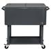 SYTHERS 80 Quart Rolling Ice Chest Cooler Cart Patio Backyard Party Drink Beverage Bar Stand Up Cooler Trolley Dark Grey