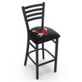L004 - 25 Black Wrinkle Eastern Washington Stationary Counter Stool with Ladder Style Back by Holland Bar Stool Co.