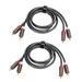 2Pcs RCA Cables Cord 2 to 2 AV 4 Head Power Amplifier Audio Cable for Subwoofers 3.3ft Long