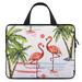 LAKIMCT Green Flamingo Reflection Laptop Bag Computer Bag Briefcase Messenger Bag Waterproof Laptop Case for Work 10 inch