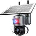 Solar Security Cameras Wireless Outdoor Remote 2K WiFi 360Â° View Wireless Solar Powered Cameras for Home PIR Motion Sensor Floodlight with Siren Color Night Vision