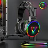 Lmueinov RGB Gaming Headset With Mic Over-Ear Headphones Surround Sound Game Movie Music Headphones beats headphones