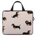 LAKIMCT Happy Dachshund Laptop Bag Computer Bag Briefcase Messenger Bag Waterproof Laptop Case for Work 10 inch