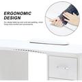 Manicure Table Acetone Resistant Nail Desk Nail Table With 4 Drawers 2 Cabinet Lockable Wheels Wrist Pad Nail Desk For Nail Tech Beauty Salon White 0611