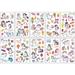 10Sheets/lot Children Cute Cartoon Unicorn Temporary Tattoo Stickers Baby Shower Kids Body Makeup Sticker Tattoos Mermaid Party unicorn4 other