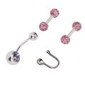 Piercing Jewelry Set Stainless Steel Shining Body Jewelry Piercing Kit for Eyebrow Navel Belly Tongue