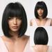 Burgundy Short Bob Wigs For Women Wine Red Wigs with Bangs Synthetic Hair Cosplay Wig
