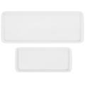 2 Pcs White Vanity Vanity Table Sundries Organizing Tray Vanity Tray Candle Tray Organizer Cosmetics Storage Plate