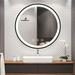 LED Bathroom Mirror with Lights 24 Black Frame Large Round Makeup Mirror Wall Mounted Vanity Mirror for 3Colors Dimmable Anti-Fog Memory Smart Light up Wall Mirror Plug-in/Hardwired Circle Mirror