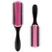 2 Pieces Hair Brush - 9-Row Cushion Nylon Bristle Styling Brush and 5-Row Travel Hair Brush with Anti-static Rubber Pad for Curly Hair Styling. Separating. Shaping. Smoothing and