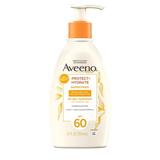 Aveeno Protect + Hydrate Moisturizing Body Sunscreen Lotion With Broad Spectrum Spf 60 & Prebiotic Oat Weightless Paraben-Free Oil-Free & Oxybenzone-Free Pump Bottle 12.0 Fl. Oz