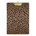 ALAZA Dark Brown Leopard Prin Cheetah Animal Clipboards for Kids Student Women Men Letter Size Plastic Low Profile Clip 9 x 12.5 in