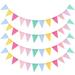 Pennant Pull Flower Wreath Flag Hanging Banner Decor Linenette Banners Party Flags 4 Pcs