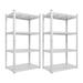 4-Tier Storage Shelving Unit Industrial Garage Shelving with Height Adjustable Heavy Duty Metal Storage Rack for Basement Kitchen Shop Load 1600LBS 27.5 W x 13.8 D x 57 H White 2 Pack