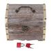 Wooden Money Box Hand Crafted Safety Eco Friendly Wooden Cash Box with Red Lock for Jewelry Passport