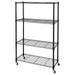 WANCQ Solid Steel Wire Shelving Storage Unit Adjustable Shelves Organizer Rack for Home Kitchen Office Garage Bedroom Closet Black 4-Tier 36 W x 14 D